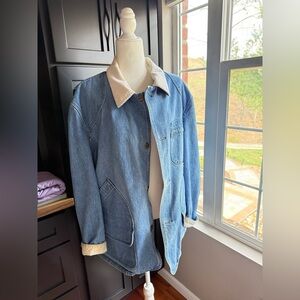 Vintage L.L. Bean Denim Barn Jacket – Corduroy Collar – Unisex Fit (No Size Tag)